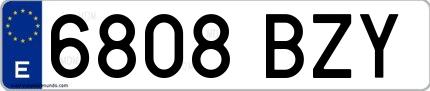 Ejemplo de matrícula española 6808 BZY