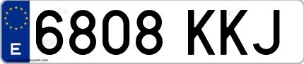 Ejemplo de matrícula de coche ordinaria 6808 KKJ
