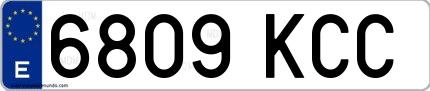 Ejemplo de matrícula española 6809 KCC