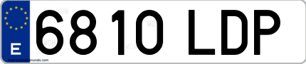Ejemplo de matrícula de coche ordinaria 6810 LDP