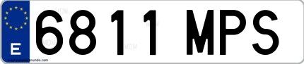 Ejemplo de matrícula española 6811 MPS