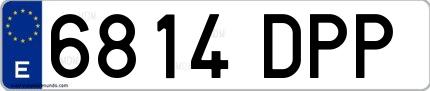 Ejemplo de matrícula española 6814 DPP