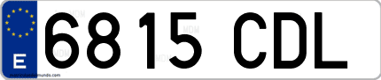 Ejemplo de matrícula de coche ordinaria 6815 CDL