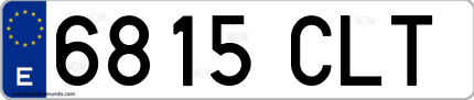 Ejemplo de matrícula de coche ordinaria 6815 CLT