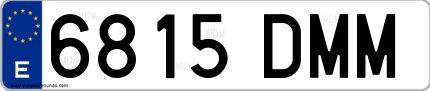 Ejemplo de matrícula española 6815 DMM