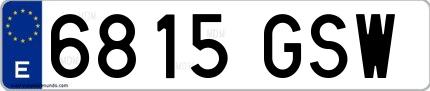Ejemplo de matrícula española 6815 GSW