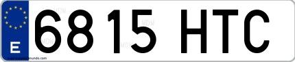 Ejemplo de matrícula española 6815 HTC
