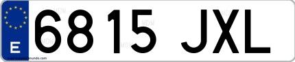 Ejemplo de matrícula española 6815 JXL