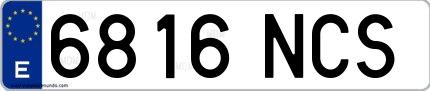 Ejemplo de matrícula española 6816 NCS