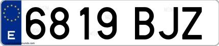 Ejemplo de matrícula española 6819 BJZ