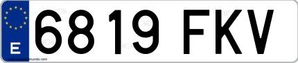 Ejemplo de matrícula española 6819 FKV