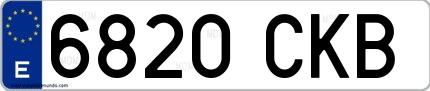 Ejemplo de matrícula española 6820 CKB