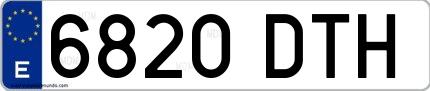 Ejemplo de matrícula española 6820 DTH