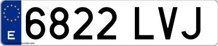Ejemplo de matrícula española 6822 LVJ