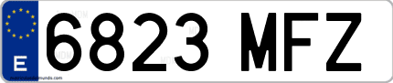 Ejemplo de matrícula de coche ordinaria 6823 MFZ