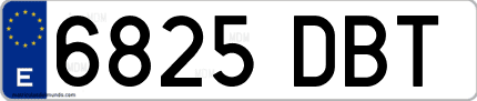 Ejemplo de matrícula de coche ordinaria 6825 DBT