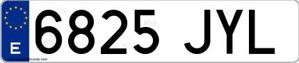Ejemplo de matrícula española 6825 JYL