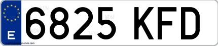 Ejemplo de matrícula española 6825 KFD