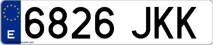 Ejemplo de matrícula de coche ordinaria 6826 JKK