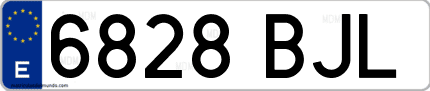 Ejemplo de matrícula de coche ordinaria 6828 BJL