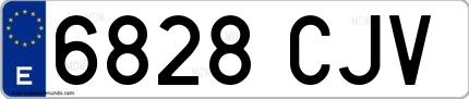 Ejemplo de matrícula española 6828 CJV