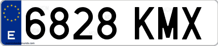 Ejemplo de matrícula de coche ordinaria 6828 KMX