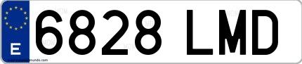 Ejemplo de matrícula española 6828 LMD