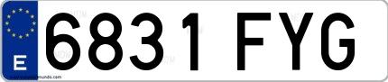 Ejemplo de matrícula española 6831 FYG