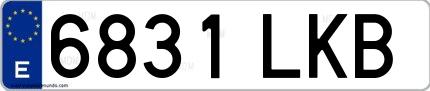 Ejemplo de matrícula española 6831 LKB