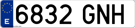 Ejemplo de matrícula de coche ordinaria 6832 GNH