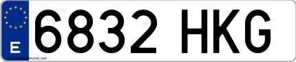 Ejemplo de matrícula española 6832 HKG