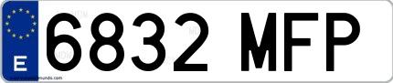 Ejemplo de matrícula española 6832 MFP