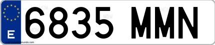 Ejemplo de matrícula española 6835 MMN