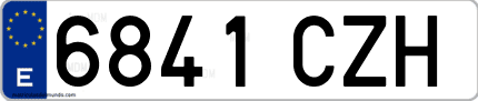 Ejemplo de matrícula de coche ordinaria 6841 CZH