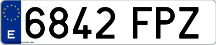 Ejemplo de matrícula de coche ordinaria 6842 FPZ