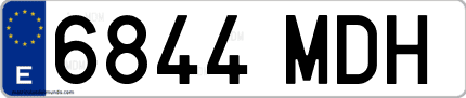 Ejemplo de matrícula de coche ordinaria 6844 MDH
