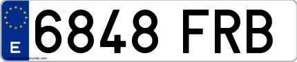 Ejemplo de matrícula española 6848 FRB
