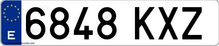 Ejemplo de matrícula española 6848 KXZ