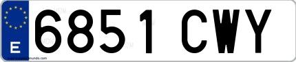 Ejemplo de matrícula española 6851 CWY