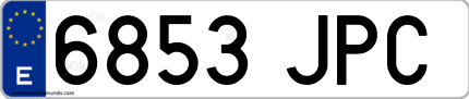 Ejemplo de matrícula de coche ordinaria 6853 JPC