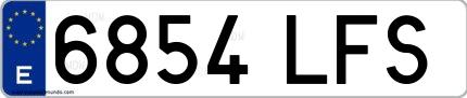 Ejemplo de matrícula española 6854 LFS