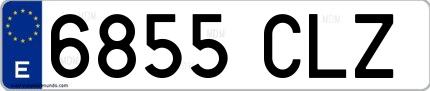 Ejemplo de matrícula española 6855 CLZ
