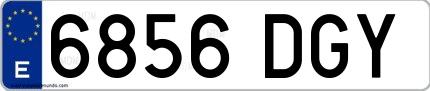 Ejemplo de matrícula española 6856 DGY