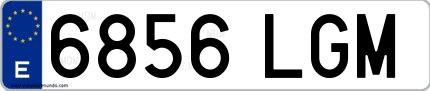 Ejemplo de matrícula española 6856 LGM