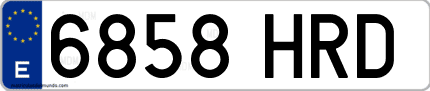 Ejemplo de matrícula de coche ordinaria 6858 HRD