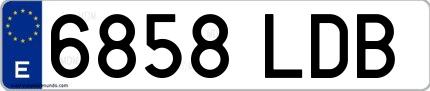 Ejemplo de matrícula española 6858 LDB