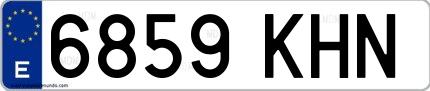 Ejemplo de matrícula española 6859 KHN