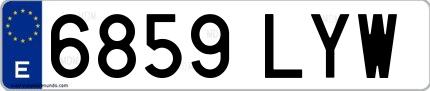 Ejemplo de matrícula española 6859 LYW