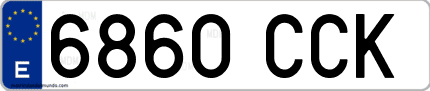 Ejemplo de matrícula de coche ordinaria 6860 CCK