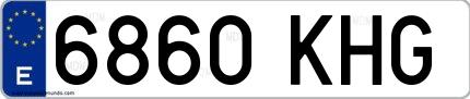 Ejemplo de matrícula española 6860 KHG